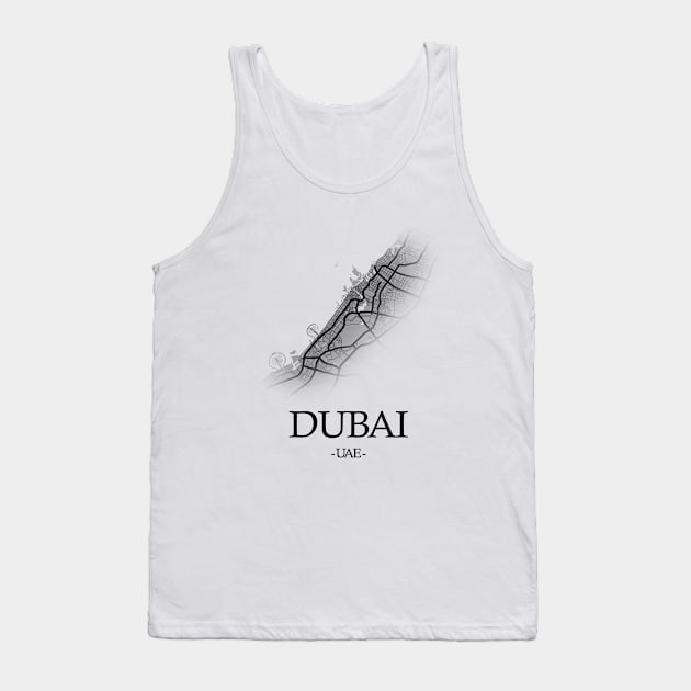 Dubai City Map - UAE Cartography Tank Top by SPAZE